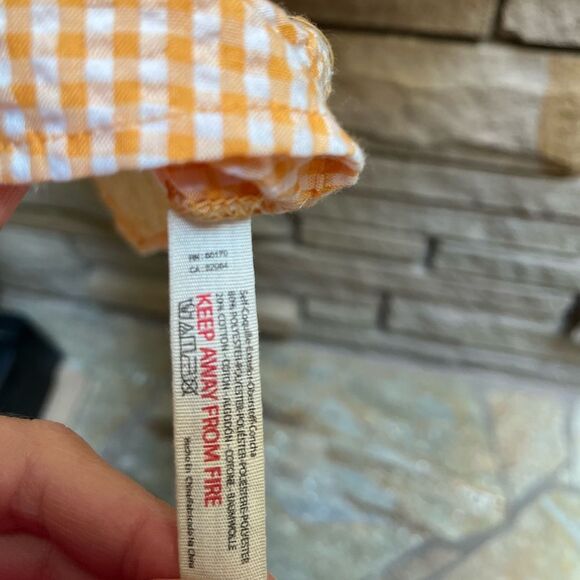 Free People Checked Out Gingham Yellow Button Up Top Medium - Picture 5 of 9